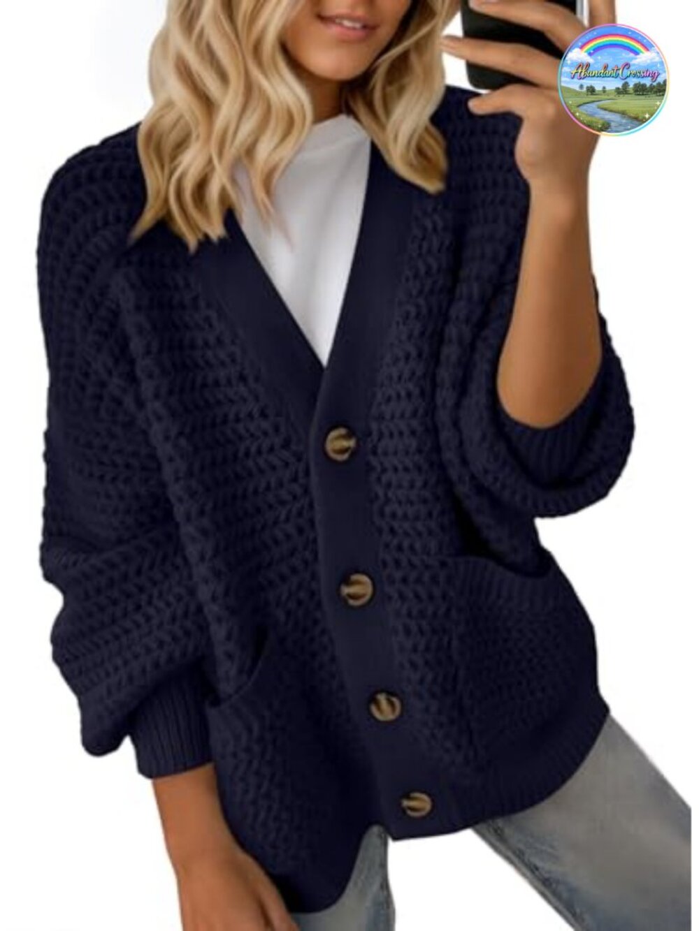 Women's Open Front Chunky Knit Cardigan Long Sleeve Loose Fit Sweater
